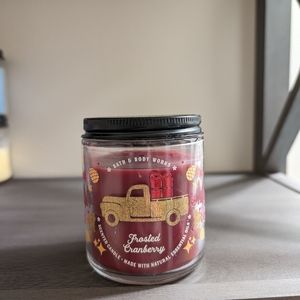 Bath and Body Works single wick candle - frosted cranberry